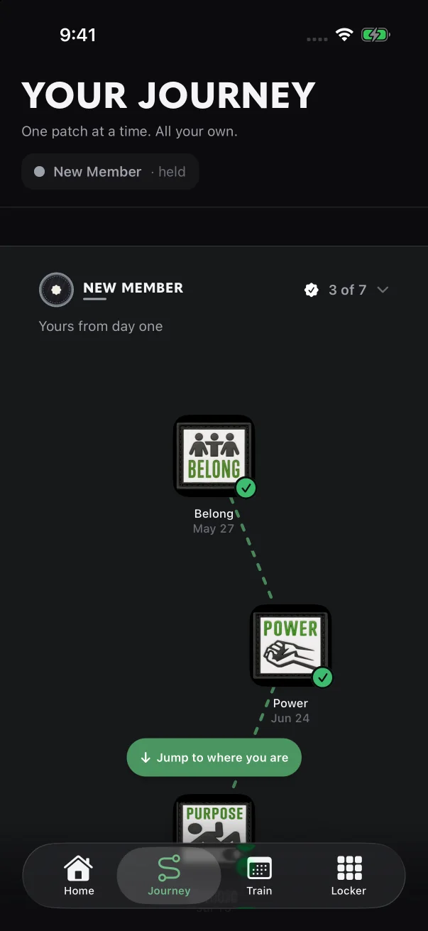 In the sample program, the core-value patches open the trail on the Journey.