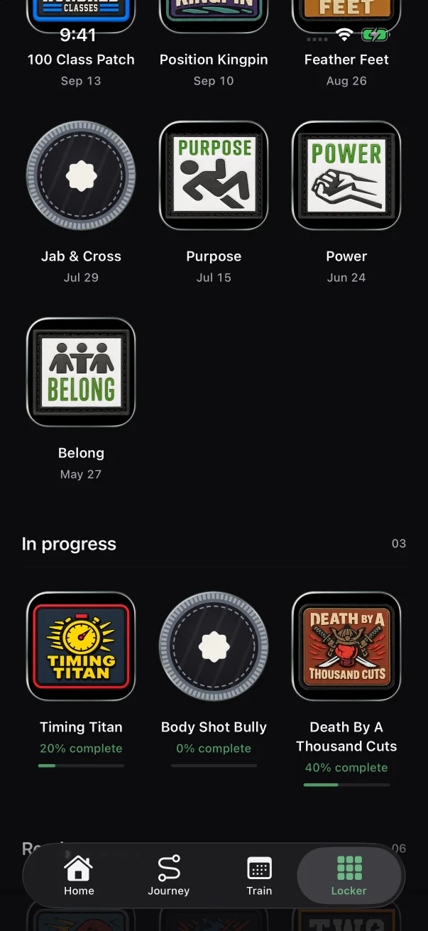 Further down, each patch you're working on shows how complete it is, with a small bar under the percentage.
